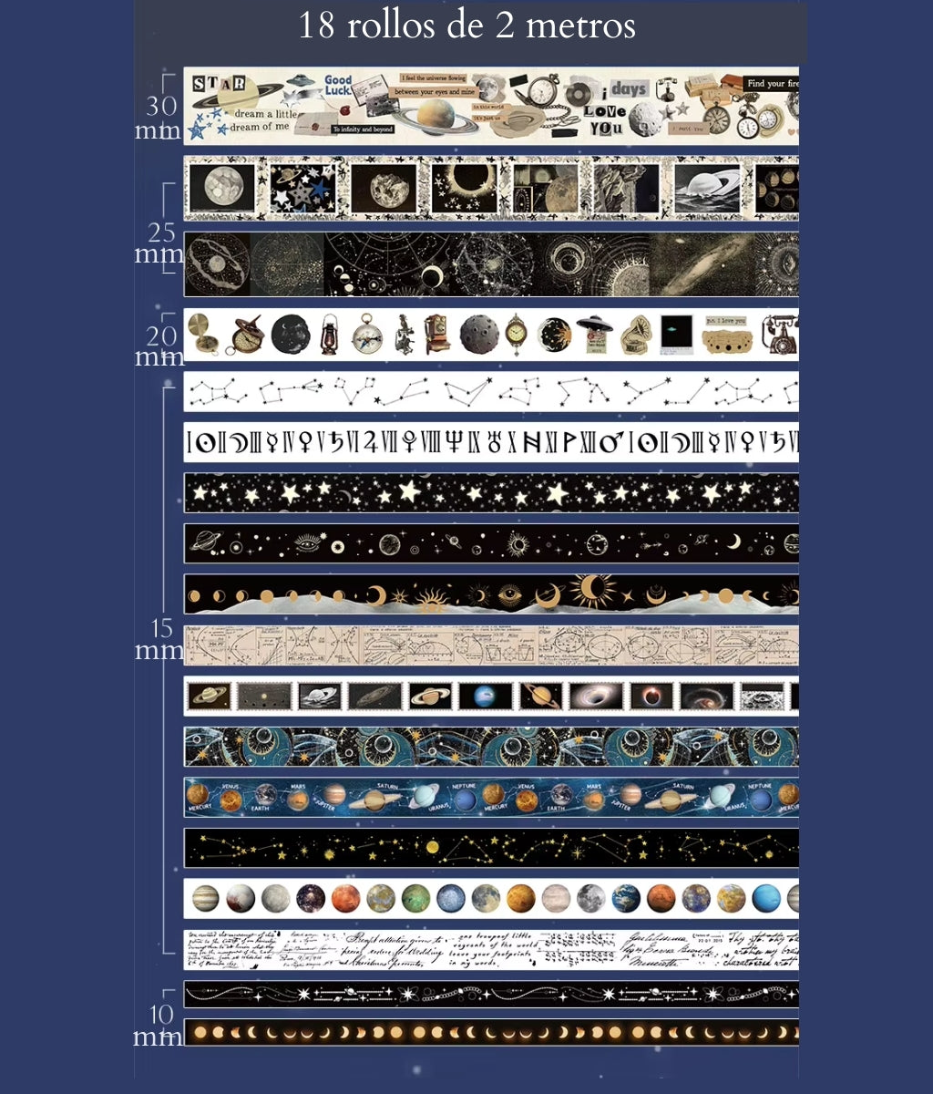 Eternal Universe | Washi tape | 18 rollos