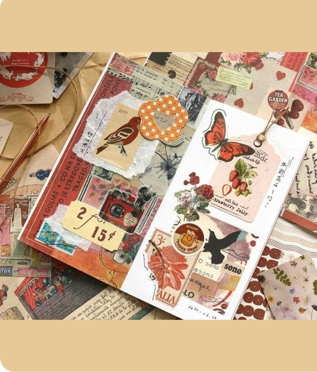 Set de papelería Vintage | Rojo | 86 unidades por set