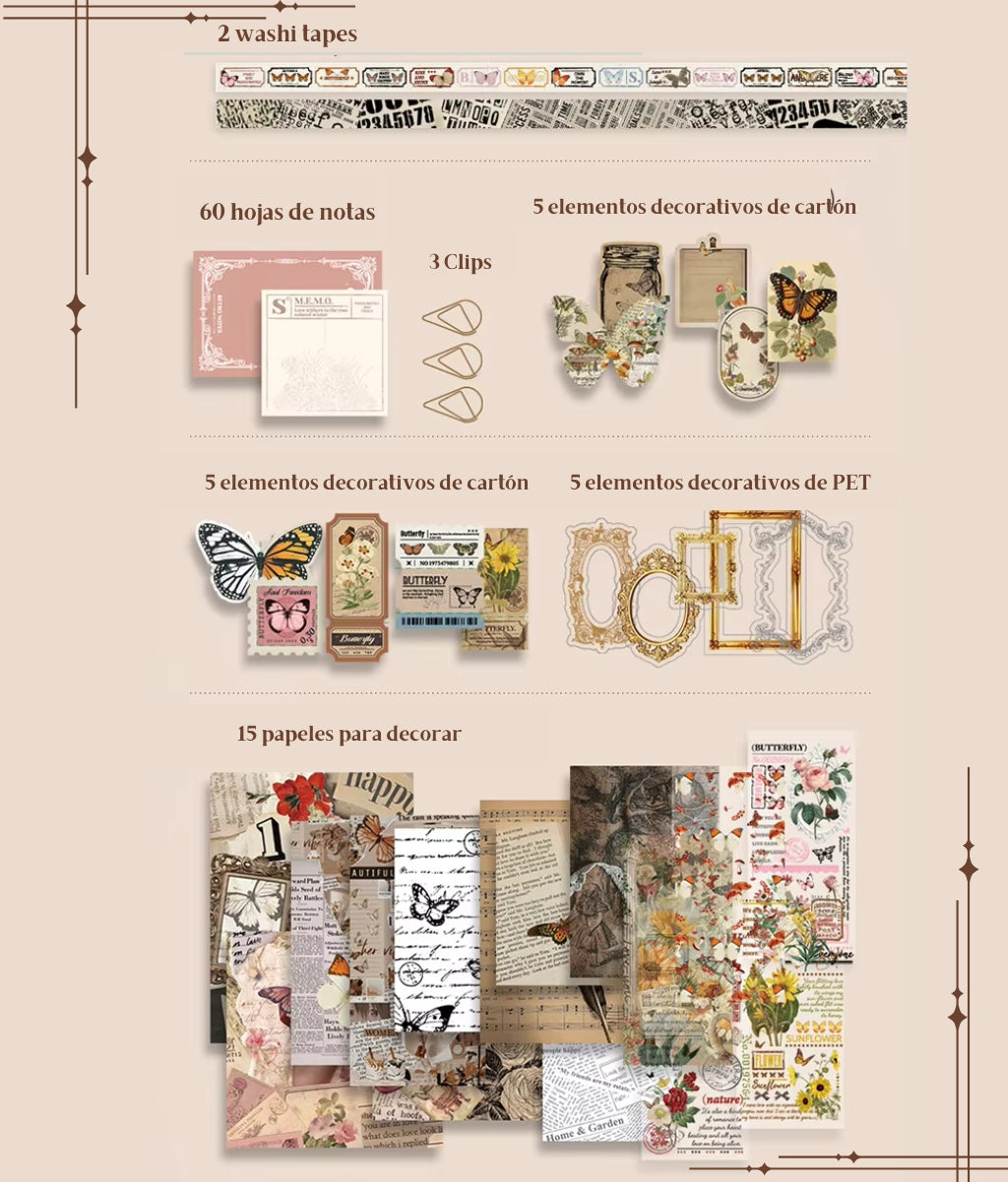 Nature Whisper | Mariposas Beige | 140 piezas