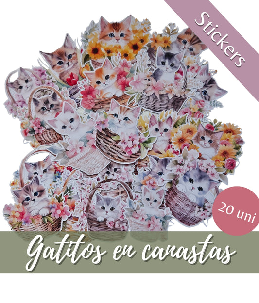 Gatitos en canasta | Stickers