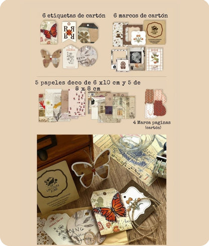 Set de papelería Vintage | Marrón | 86 unidades por set